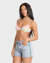 Sling Trim Denim Shorts - Alda Blue