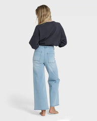 Free Fall High-Waist Denim Pants - Surf Spray