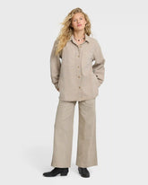 Rival Wide Leg Pants - Cobblestone