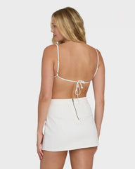 Wave Washed Mini Skirt - Salt Crystal
