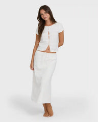 Your Call Short Sleeve Woven Shirt - Salt Crystal