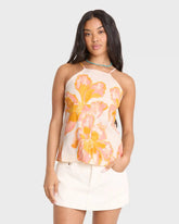Floral Trippin Tank Top - Salt Crystal