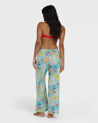 Palm Grove Elastic Waist Pants - Dream Blue