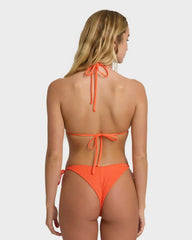 Summer Hi Yd Tie-side Tanga Skimpy Bikini Bottom - Hot Coral