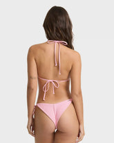 Summer Hi Tie-Side Tanga Skimpy Bikini Bottoms - Pink Sand
