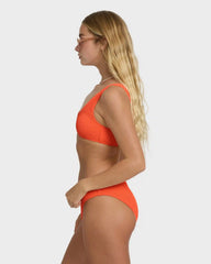 Summer Hi Scoop Tank Bikini Top - Hot Coral