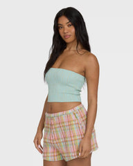 Keep It Simple 2 Tube Sleeveless Woven Shirt - Clearwater