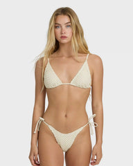 Twisted Tides Tie-side Dippi Skimpy Bikini Bottom - White Cap