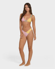 Babe Alert Reversible Mini Slide Triangle Bikini Top - Agave