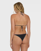 Party Wave Tie-Side Tanga Bikini Bottoms - Black Pebble