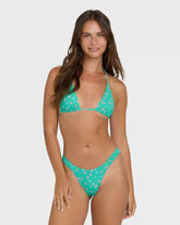 Ship Wrecked Multi Triangle Bikini Top - Green Tropics