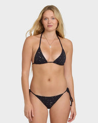 Eye On You Tie-Side Maui Bikini Bottoms - Black Pebble