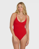 Rising Tide Strappy One Piece Swimsuit - Fiesta Red