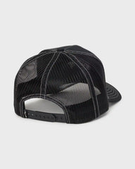 Peaked Trucker Hat - Black