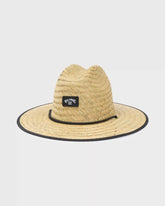 Tides Print Straw Lifeguard Hat - Jet Black