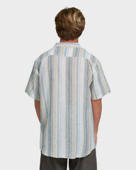 All Day Stripe Short Sleeve Shirt - Blue/White