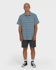 All Day Stripe Short Sleeve Shirt - Blue Fog