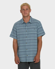 All Day Stripe Short Sleeve Shirt - Blue Fog