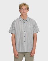 Sundays Jacquard Short Sleeve Woven Shirt - Fog Gray
