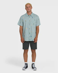 Sundays Mini Short Sleeve Woven Shirt - Blue Fog