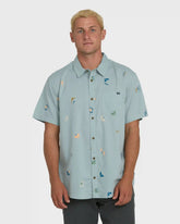 Sundays Mini Short Sleeve Woven Shirt - Blue Fog