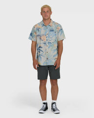 Sundays Lounge Short Sleeve Woven Shirt - Blue Horizon