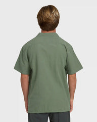 Victoria Vacay Short Sleeve Woven Shirt - Granite Green