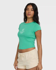 Summer Icons Short Sleeve Knit T-Shirt - Green Tropics