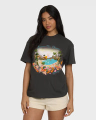 Rays Of Joy Short Sleeve Knit T-Shirt - Off Black