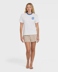 Sun Echoes Short Sleeve Cotton Graphic T-Shirt - Salt Crystal
