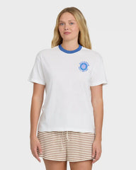 Sun Echoes Short Sleeve Cotton Graphic T-Shirt - Salt Crystal