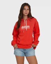 Surfing In Town Pullover Hoodie - Fiesta Red