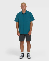 A/Div Surftrek Transit Short Sleeve Woven Shirt - Tropical Teal