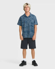 Adventure Division Surftrek Perforated Short Sleeve Woven Shirt - China Blue