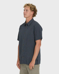 Garage Sandon Jacquard Short Sleeve Woven Shirt - True Navy