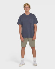 Essential Wave Washed Premium Short Sleeve Pocket Tee - Graystone