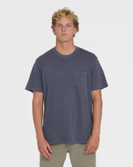 Essential Wave Washed Premium Short Sleeve Pocket Tee - Graystone