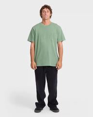 Essential Wave Washed Premium Short Sleeve Pocket Tee - Hedge Green