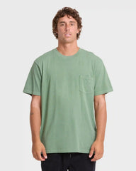 Essential Wave Washed Premium Short Sleeve Pocket Tee - Hedge Green