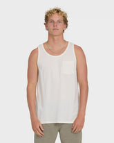 Essential Pocket Wave Washed Premium Tank Top - Off White