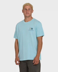 Glyph Wave Washed Premium Short Sleeve Cotton T-Shirt - Coastal Blue
