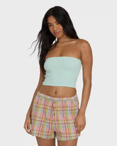 Sweet Check Woven Shorts - Party Pink