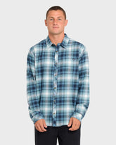 Coastline Long Sleeve Flannel Shirt - China Blue