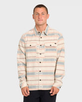 Offshore Jacquard Long Sleeve Flannel Shirt - Sand Khaki