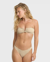 Wavey Daze V Bandeau Bikini Top - Cobblestone