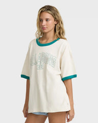 Go West Ringer Short Sleeve Knit T-Shirt - White Cap