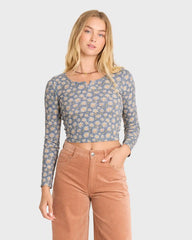Reese Long Sleeve Thermal Shirt - Blue Smoke