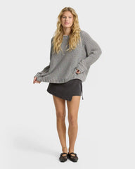 Gone Fishin Crewneck Sweater - Cobblestone