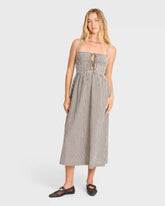 Beach Check Midi Dress - White/Black