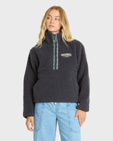 Horizon Sherpa Mock Neck Half Zip Sweatshirt - Black Sands